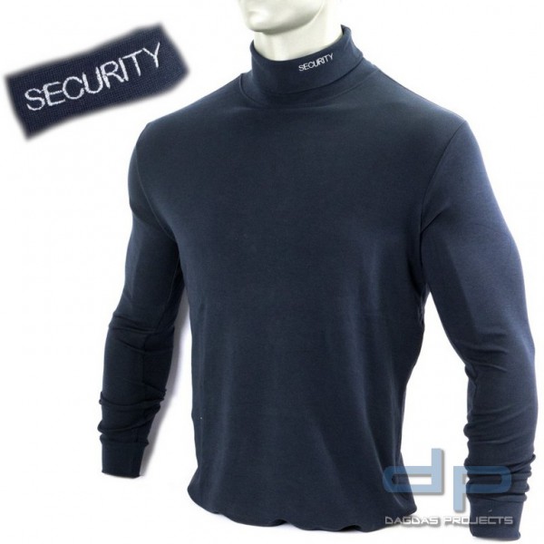 Rollkragenpullover, bestickt &quot;SECURITY&quot;, Stick in silber