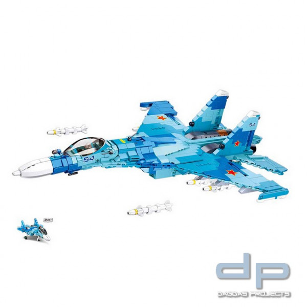 Sluban blue jet fighter M38-B0985 #16087
