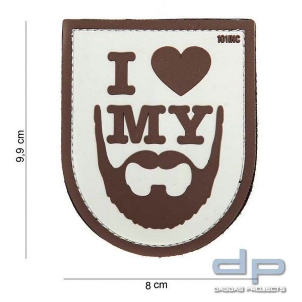 Emblem 3D PVC I love my Beard braun