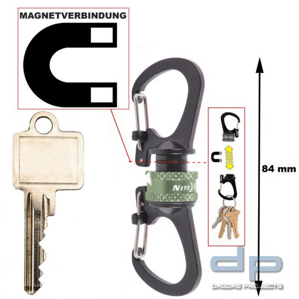 NiteIzeTM Doppelkarabiner SlideLock 360° Magnetische Arretierung