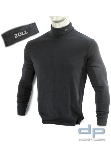 Rollkragenpullover schwarz, mit silbernem Stick ZOLL
