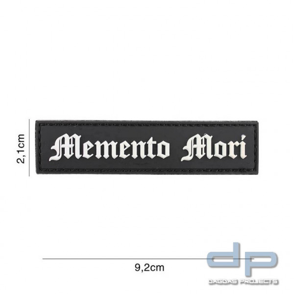 Emblem 3D PVC Memento Mori (streifen) schwarz/weiss