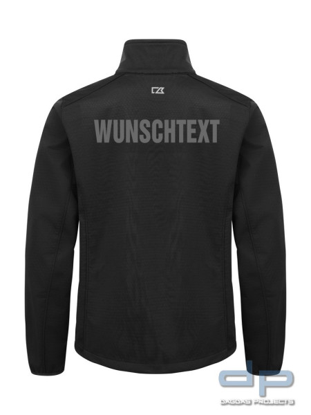 Oak Harbor Softshell Jacket Men in Dark Navy und Schwarz mit Aufdruck nach Wunsch
